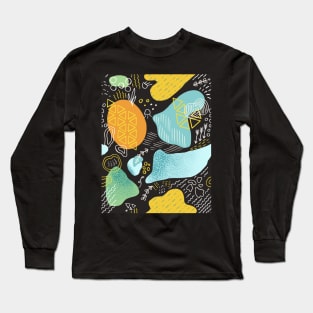 Underwater abstract doodle art Long Sleeve T-Shirt